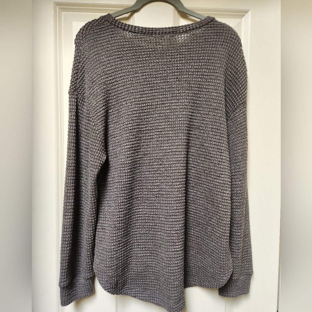 Mustard Seed Women's Lightweight Open Weave Sweater, Brown - Picture 8 of 10